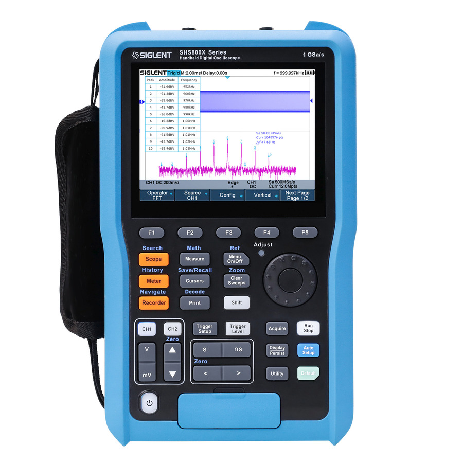 Siglent SHS810X: 2-Channel, 100 MHz Handheld Oscilloscope with 500 MS Memory Depth