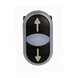 Eaton M22-DDL-S-X7-X7-B100 Modular Pushbutton, M22 Series, 22.5 mm, Black, Black