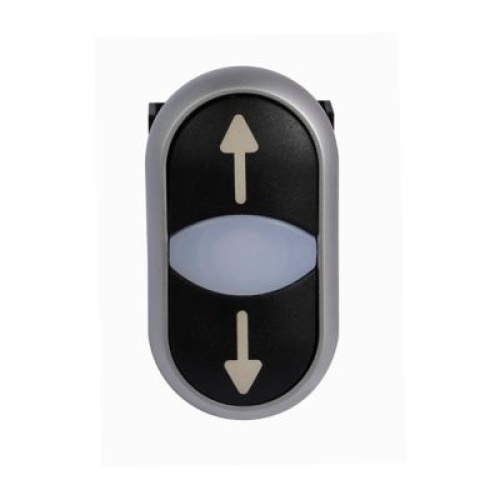 Eaton M22-DDL-S-X7-X7-B100 Modular Pushbutton, M22 Series, 22.5 mm, Black, Black