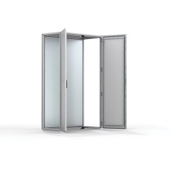 nVent Hoffman MCD22166R5 Modular Double Door, MCD with Plate, 2200x1600x600mm, Light Gray, Mild Steel