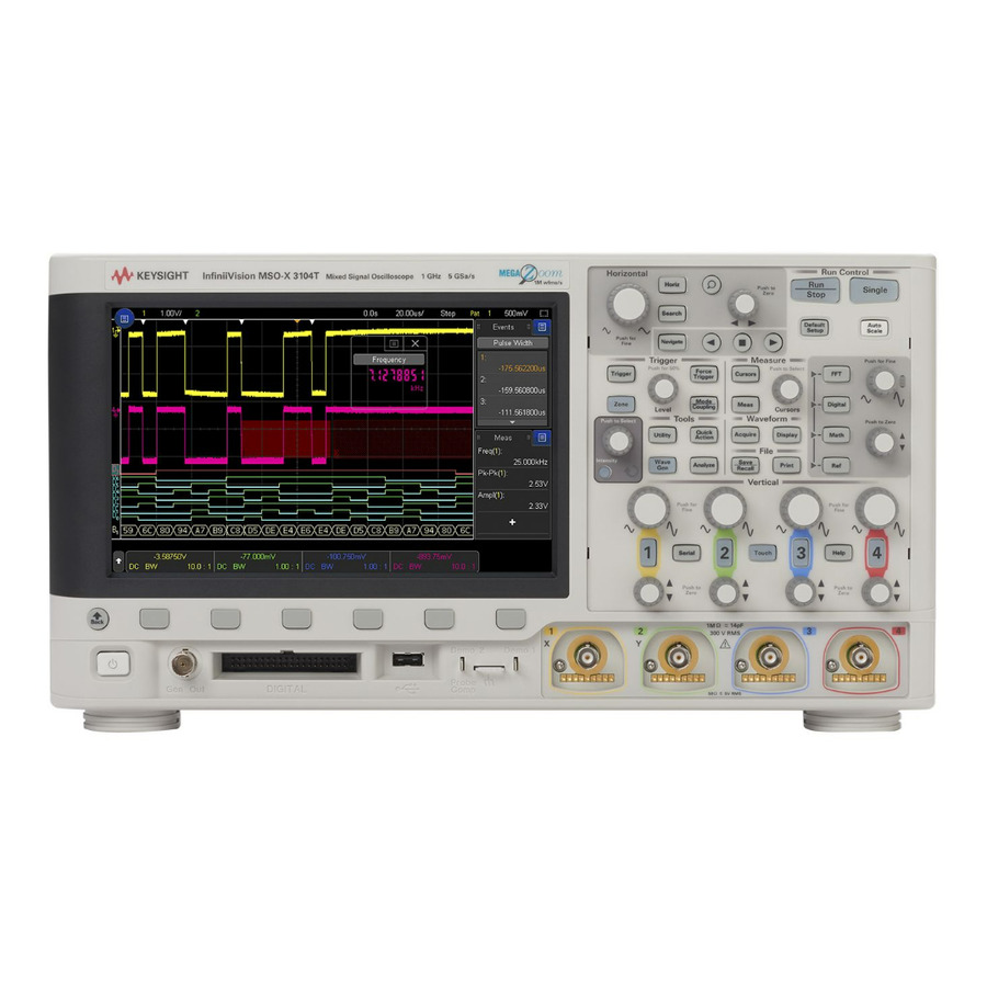 Keysight MSOX3104T: 4/16-Channel Mixed Signal Oscilloscope with 1 GHz Bandwidth, 4 Mpts Memory, and 5 GS/s Sample Rate