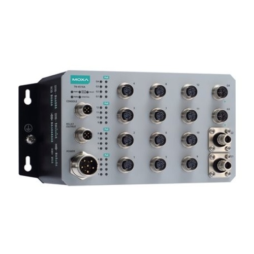 Moxa TN-4516A-12PoE-2GPoE-2GODC-WV-CT-T EN 50155 Switch