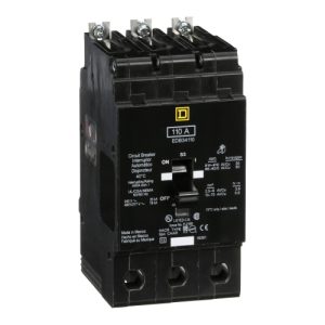 Schneider Electric EDB34110 E-Frame Brkr 110A, 3P, 480Y/277V, 18/25kA, Bolt-on Mnt