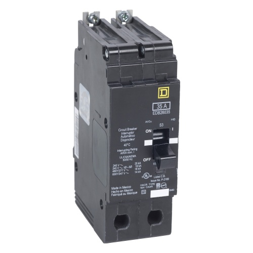 Schneider Electric EJB26080 E-Frame Branch Brkr 80A, 2P, 600Y/347V, 25kA, Bolt-on Mnt