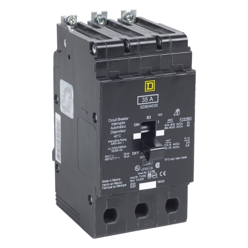 Schneider Electric EJB34100LC E-Frame Brkr 100A, 3P, 480Y/277V, 35/65kA, Bolt-on Mnt, Copper Lugs
