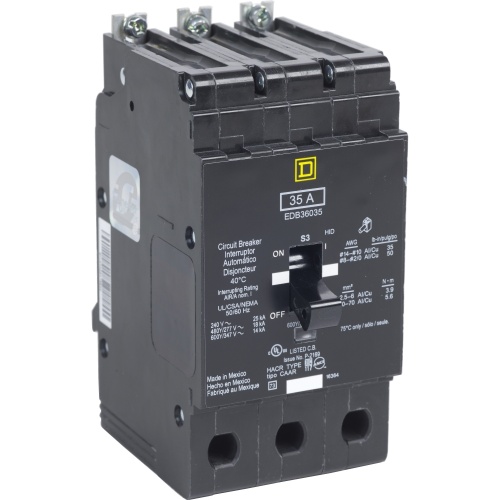 Schneider Electric EJB36070 E-Frame Branch Brkr 70A, 3P, 600Y/347V, 25kA, Bolt-on Mnt