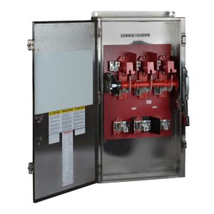 Schneider Electric H325NDS Safety switch, heavy duty, fusible, 400A, 3 poles, 125 hp, 240 VAC/250 VDC, NEMA 4, 4X, 5, 304 steel, neutral