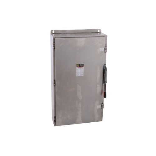 Schneider Electric H365SS Safety switch, heavy duty, fusible, 400A, 3 poles, 250 hp, 600 VAC/600 NDC, NEMA 4, 4X, 5, 316 steel,