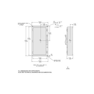 Schneider Electric HU365AWKEI SWITCH NOT FUSIBLE HD 400A 3P/INTERLOCK
