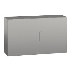 Schneider Electric NSYS3X601030 Spacial S3X Wall Mounted 304 Stainless Steel Enclosure - IP55, 23.62" x 39.37" x 11.81" (HxWxD)