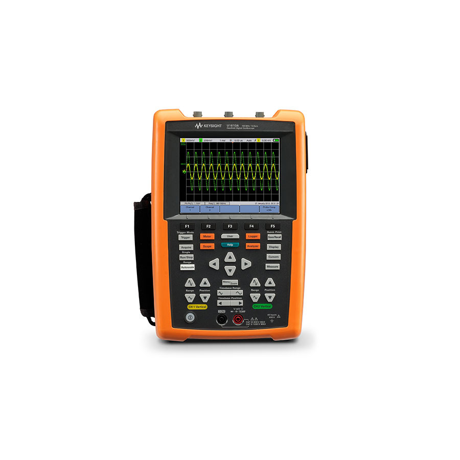 Keysight U1610A: 100 MHz, 2-Channel Handheld Oscilloscope with 2 GS/s and 2 Mpts