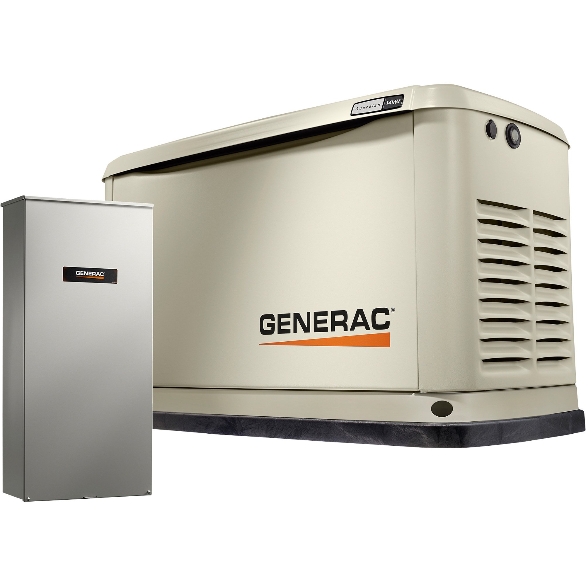 Generac Guardian Series Air-Cooled Home Standby Generator — 14kW (LP)/14kW (NG), 200 Amp Transfer Switch, Model# 7225