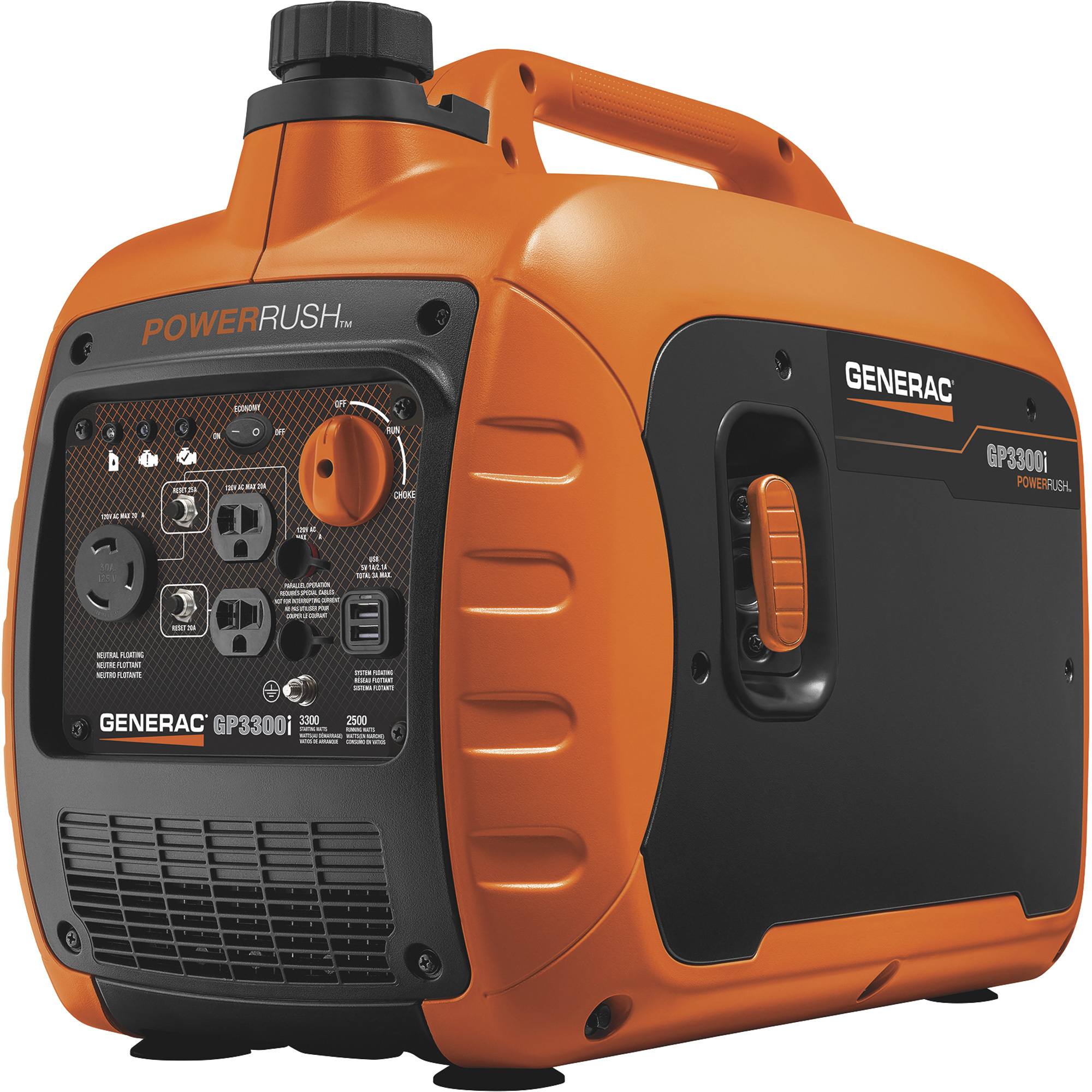 Generac Inverter Generator — 3300 Surge Watts, 2500 Rated Watts, Model# 7154