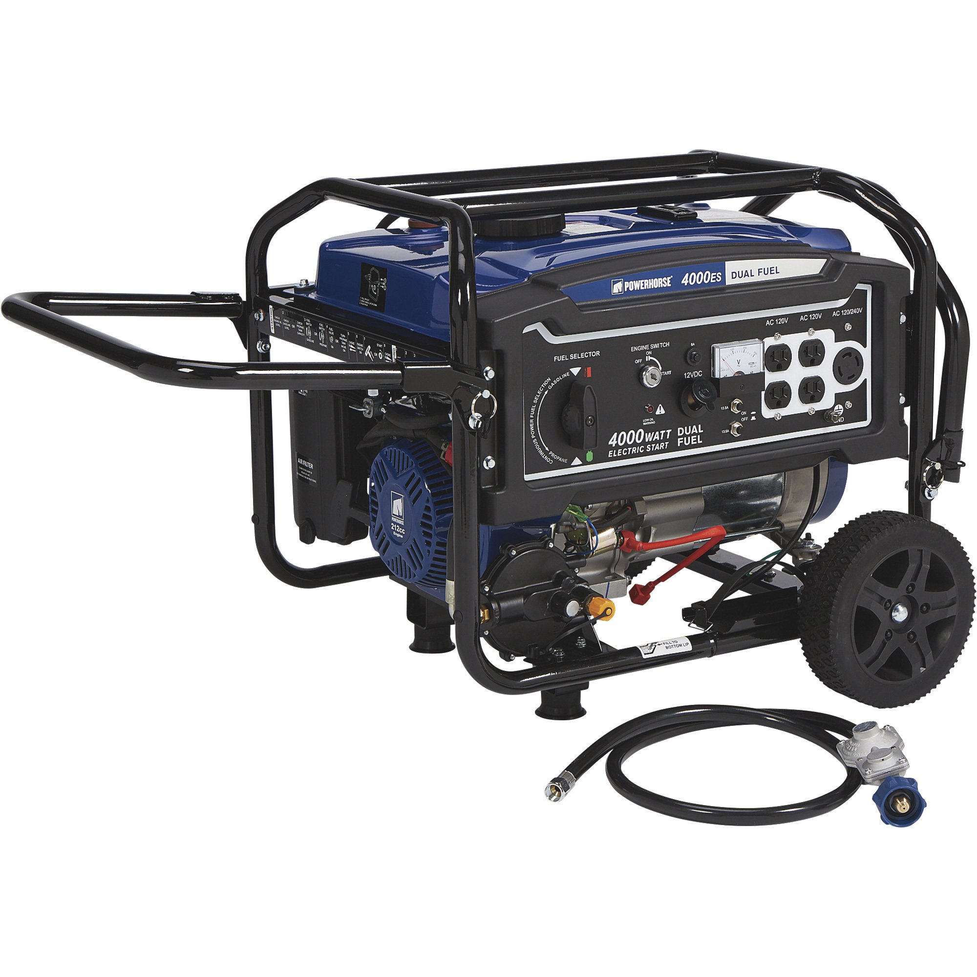 Powerhorse Dual Fuel Generator — 4000 Surge Watts, 3240 Rated Watts, Electric Start